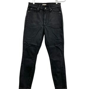 Splendid Women's Black Coated Ankle Jeans Size 27 Mid Rise Stretch Skinny